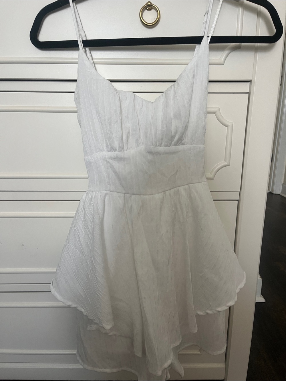 White Spaghetti Strap Flowy Mini Dress/Romper